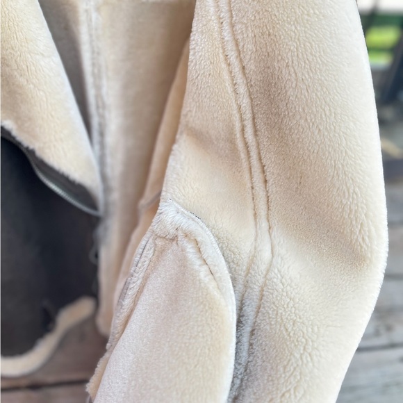 Fall winter turn down collar faux suede leather biker jacket - Picture 5 of 6